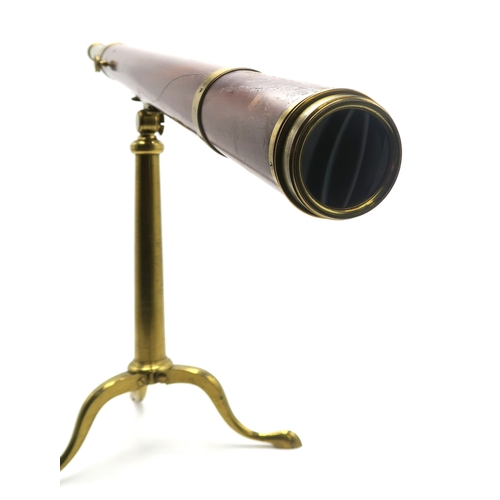 2613 - A VICTORIAN MAHOGANY AND LACQUERED BRASS LIBRARY TELESCOPE BY DOLLOND, LONDONSet upon a tripod base,... 