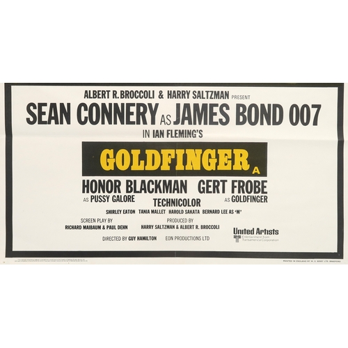 2624 - JAMES BOND: GOLDFINGER (1964)An original double crown film poster, printed by W.E. Berry Limite... 