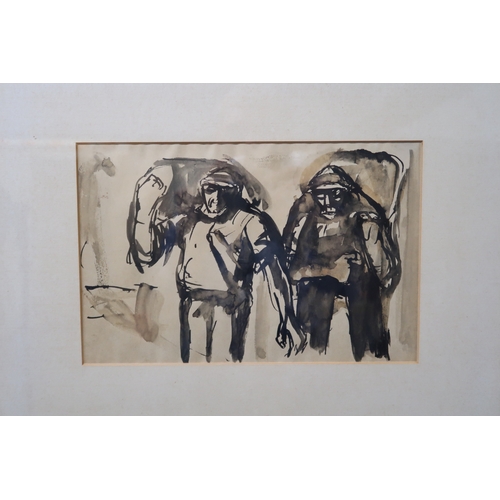 2986 - JOSEF HERMAN RA (POLISH/BRITISH 1911-2000)FISHERMEN (c1942)Ink and wash, 16 x 24.75cm (6.25 x 9.75