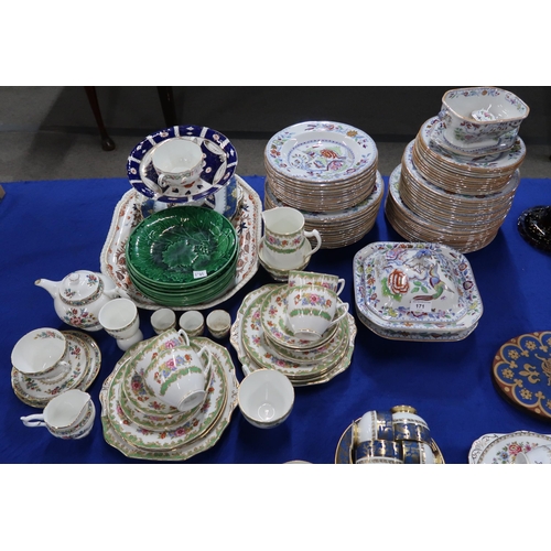 171 - A Masons Ironstone dinner service, together with a Old Royal bone china teaset, cabbage ware plates,... 