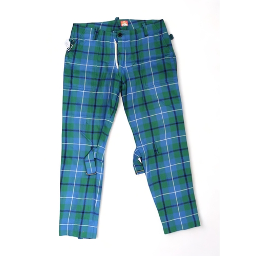 173 - A pair of Vivienne Westwood bondage trousers in Douglas Green tartan, size 30 waist