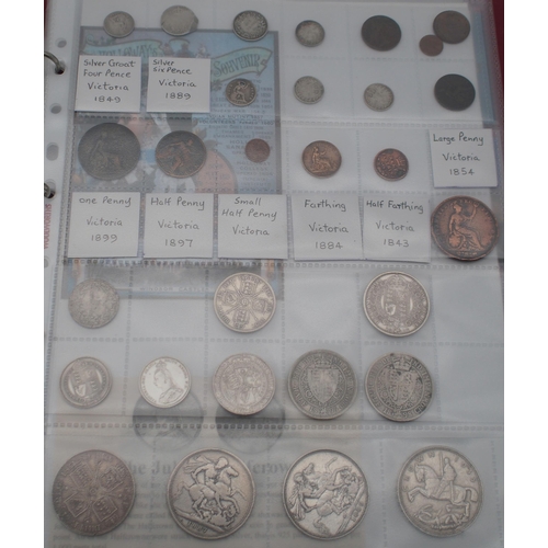 228 - Great Britain a collection of coins showing examples of Victorian crowns 1887 and 1889, half crowns,... 