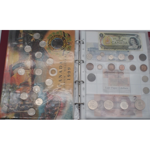 229 - United States a collection of US coins and banknotes to include 1921 Liberty silver dollar, Kennedy ... 