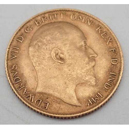 237 - EDWARD VII ½ Sovereign 1909Obverse portrait of King Edward VII facing right legend aroun... 