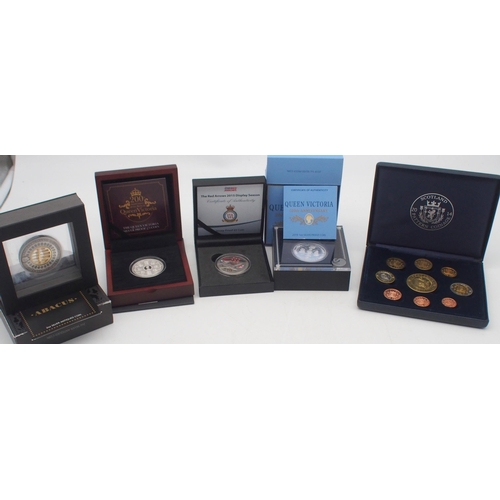 242 - COMMEMORATIVE COIN SET a 2019 Date Stamp UK Specimen Set, pre-decimalisation commemorative set, Scot... 