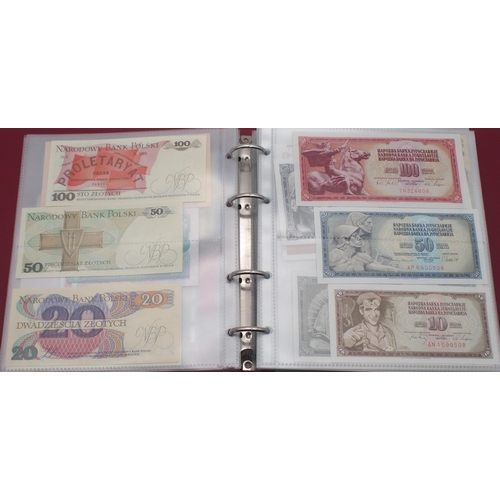 243 - A collection of worldwide bank notes with Eastern Bloc and Asian continent examples