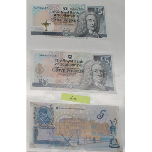 245 - SCOTLAND a collection of Scottish banknotes with various denominations from The Royal Bank of Scotla... 