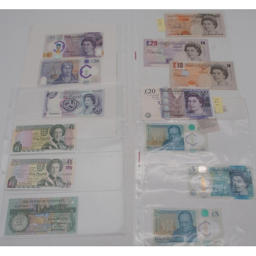 251 - Great Britain and Northern Ireland, The Chanel Islands a collection of mostly British banknotes with... 