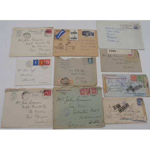 259 - A lot comprising various worldwide covers to include the cover of a military censored correspondence... 