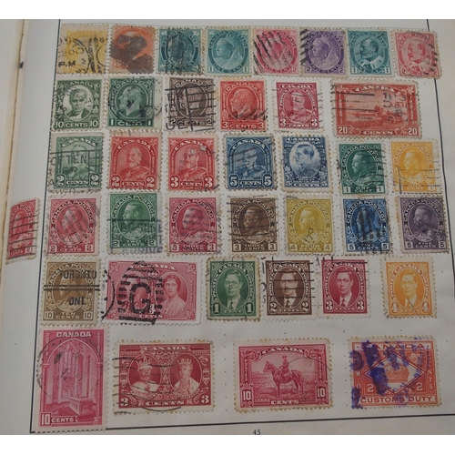 265 - Postage Stamps of the World in a Strand Album with early Great Britain, Hong Kong, France, United St... 