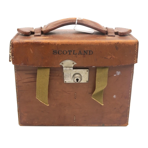 325 - A leather-cased set of Bartholomew's Scottish motoring maps, retailed by Sifton Praed and Co. Ltd., ... 