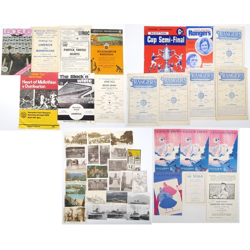 328 - A small collection of 1950s and later football programmes, to include Glasgow Rangers, Partick Thist... 