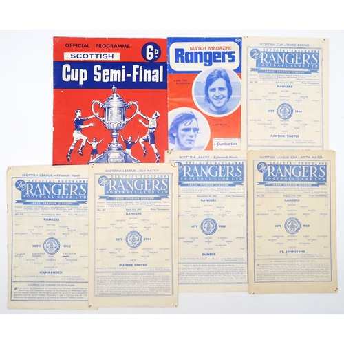 328 - A small collection of 1950s and later football programmes, to include Glasgow Rangers, Partick Thist... 