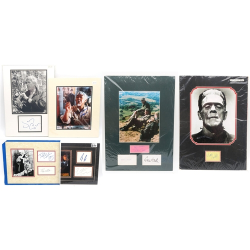 336 - AUTOGRAPHSA collection of mounted photograph and signature combos, including Boris Karloff as Franke... 