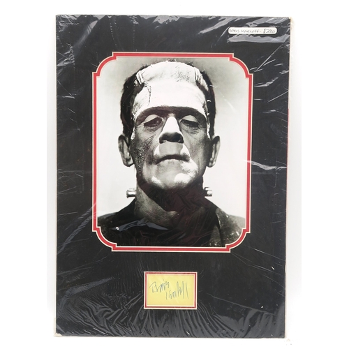 336 - AUTOGRAPHSA collection of mounted photograph and signature combos, including Boris Karloff as Franke... 