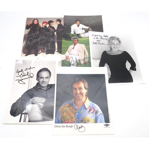 339 - AUTOGRAPHSA collection of signed photographs of musicians (Sir Tom Jones, Rod Stewart, Bette Midler ... 