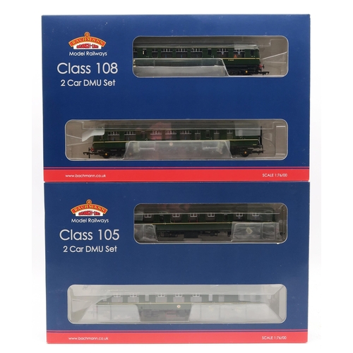 371 - Bachmann Branch-Line 00-gauge 31-326 Class 105 Two Car DMU BR Green with Speed Whiskers and 32-900B ... 