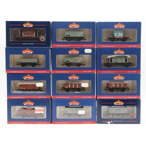 376 - Bachmann Branch-Line 00-gauge goods wagons, boxed - 37-376A 16 Ton Pressed End Door Steel Mineral Wa... 