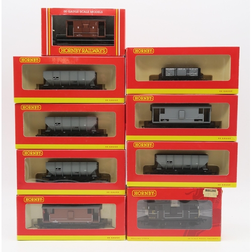 378 - Hornby 00-gauge stock, boxed - R6432 BR Black Ballast Brake Van 'Db 992789', R6124C BR 20 Ton Hopper... 