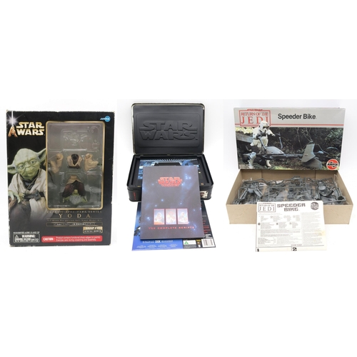 389 - A Kotobukiya Star Wars Yoda 1:7-scale snap fit action figure, boxed, an Airfix Return of the Jedi Sp... 