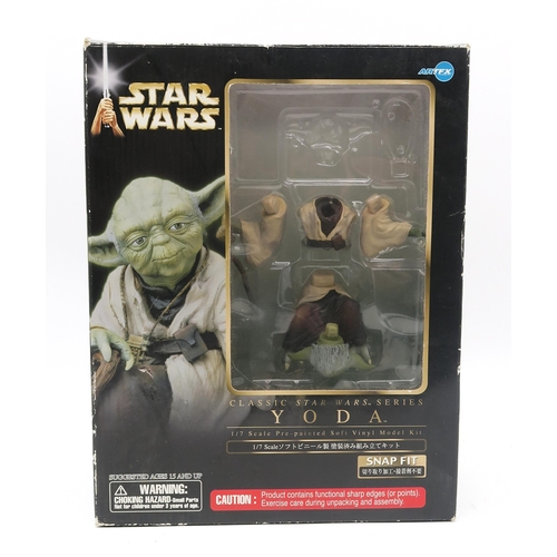 389 - A Kotobukiya Star Wars Yoda 1:7-scale snap fit action figure, boxed, an Airfix Return of the Jedi Sp... 