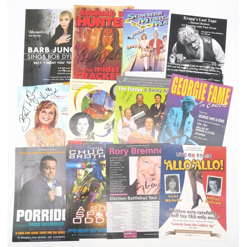 396 - A mixed lot of film, television and theatre memorabilia, to include a collection of signed comedy/th... 