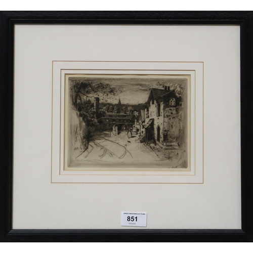 851 - DAVID YOUNG CAMERON (SCOTTISH 1865-1945)  THE FLINT MILL, NORTH WOODSIDE Etching, sig... 