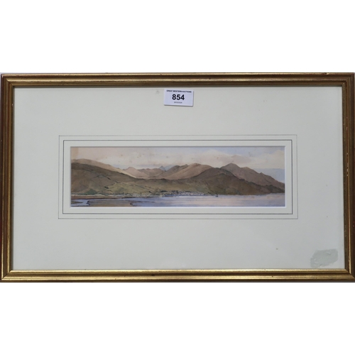 854 - CHARLES WILLIAM DAY (BRITISH act.1817-1859) FORT WILLIAM FROM CORPACH Watercolour, dated 1826, 8 x 2... 