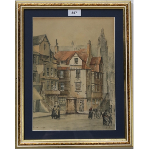 857 - SCOTTISH SCHOOL  KNOXS HOUSE Watercolour, signed lower right, titled lower left, 33 x... 