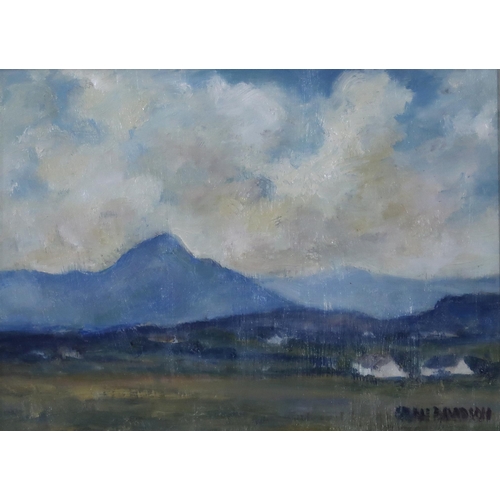 900 - SARAH DAVIDSON (IRISH b.1946) SPRING, MOUNT ERRIGAL, DONEGAL Oil on board, signed lower ri... 