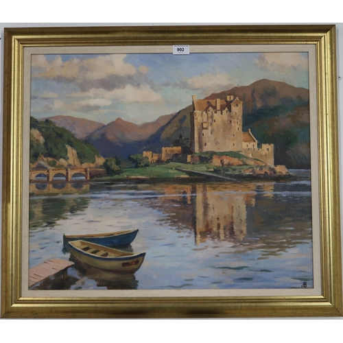 902 - VLADIMIR ABRAMOVICH LAPOVOK (RUSSIAN b.1933) EILEAN DONAN CASTLE Oil on canvas, signed low... 