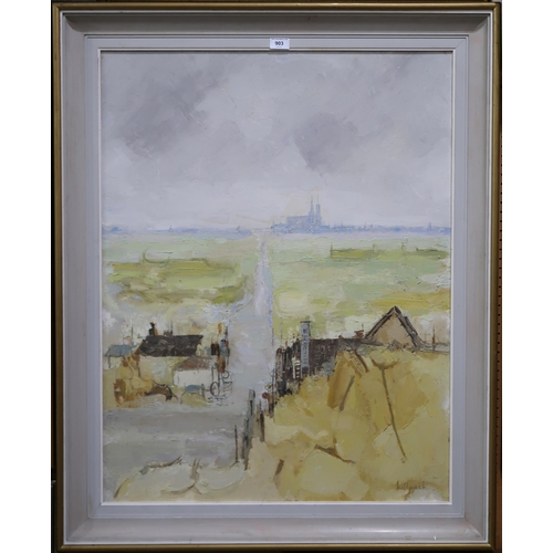 903 - MONA KILLPACK (ENGLISH 1918-2009) CHARTRES Oil on board, signed lower right, 90 x 70cm... 