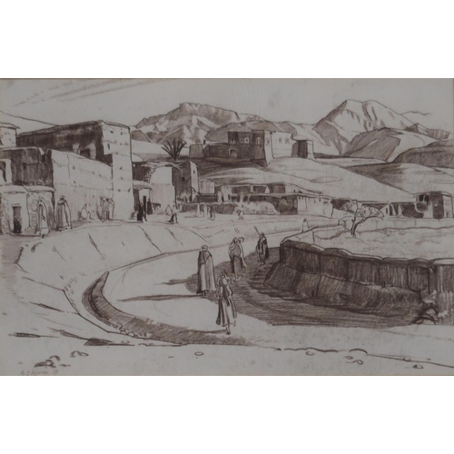 914 - ALEXANDER GRAHAM MUNRO (SCOTTISH 1903-1985) TAHANOUT, GRAND ATLAS Pen on paper, signed low... 