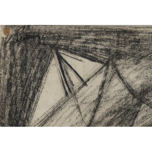 919 - LEO DAVY (ENGLISH 1924-1987) UNTITLED c.1956 Black pastel on paper, signed upper right, 35.8 x 31cm... 