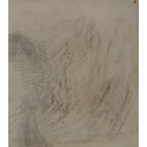 919 - LEO DAVY (ENGLISH 1924-1987) UNTITLED c.1956 Black pastel on paper, signed upper right, 35.8 x 31cm... 