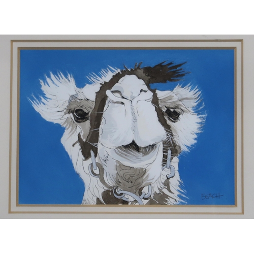 927 - CONTEMPORARY SCHOOL CAMEL Gouache, signed lower right 'Beach', 17 x 23cm Together with 2 prints by L... 