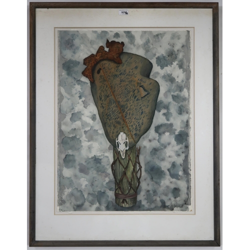 929 - SHEENA MCGREGOR (SCOTTISH CONTEMPORARY) SKULL Watercolour, signed lower right, 71 x 54cm  And NIGHT ... 