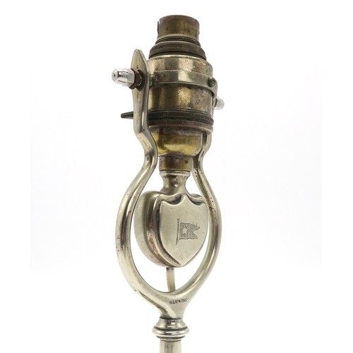 2635 - A WHITE STAR LINE BULKHEAD GIMBAL LAMPOf nickel-plated brass, measuring approx. 30.5cm in height whe... 