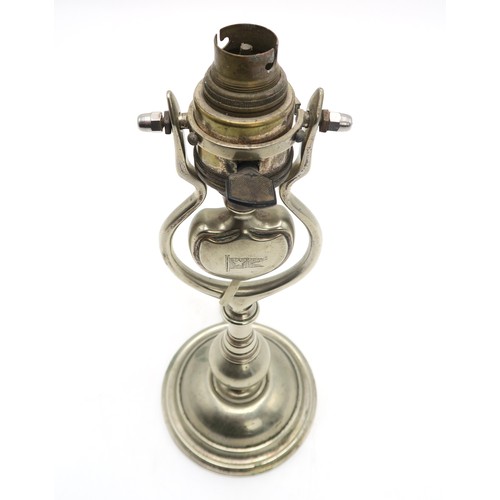 2635 - A WHITE STAR LINE BULKHEAD GIMBAL LAMPOf nickel-plated brass, measuring approx. 30.5cm in height whe... 