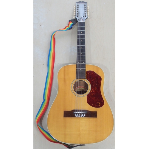 277 - HAGSTROM a twelve string acoustic guitar by Hagstrom Sweden serial number 76232, 18 fret, with origi... 