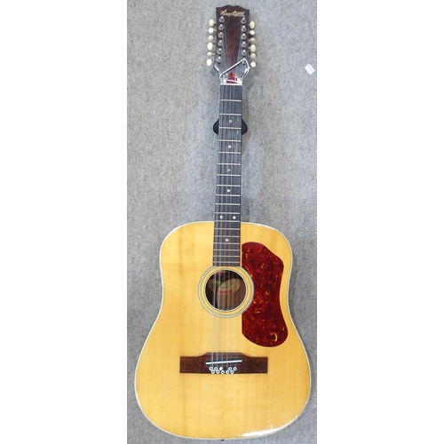 277 - HAGSTROM a twelve string acoustic guitar by Hagstrom Sweden serial number 76232, 18 fret, with origi... 