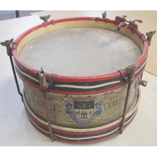 280 - A parade marching drum with a rustic string snare