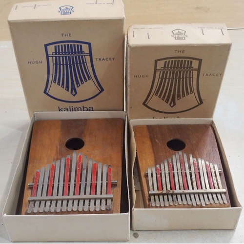 281 - A lot comprising an alto Kalimba together with a treble Kalimba by Hugh Tracey South Africa circa 19... 