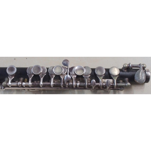 282 - A P.J. Hardy white metal mounted piccolo engraved 