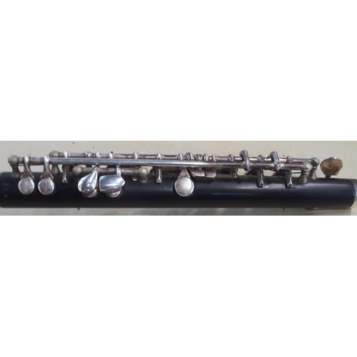 282 - A P.J. Hardy white metal mounted piccolo engraved 