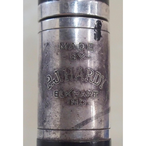 282 - A P.J. Hardy white metal mounted piccolo engraved 