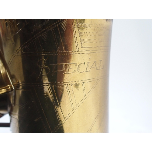 286 - **WITHDRAWN**Pennsylvania Special Baritone Saxophone serial number 261180 engraved 