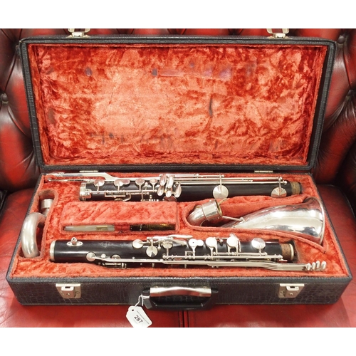 287 - NOBLET PARIS GRENADILLA WOOD BASS CLARINET serial number 10861 