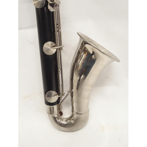 287 - NOBLET PARIS GRENADILLA WOOD BASS CLARINET serial number 10861 