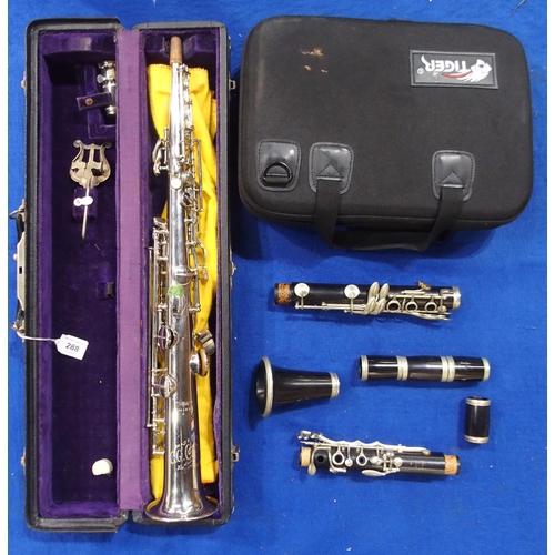 288 - C.G. CONN a white metal soprano saxophone  Made by C.G. CONN ELKHART IND. U.S.A. PATD. DEC. 8. 1914 ... 